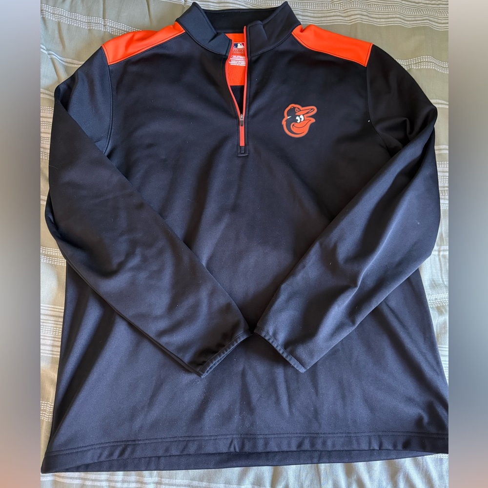 Orioles Black and Orange Quarter-Zip Pullover